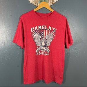 Cabela’s Men’s Red Short Sleeve Crewneck Graphic Tee Size M